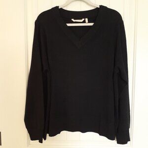 Soft Surroundings Wool Alpaca Blend V-Neck Sweater Black Size 2X